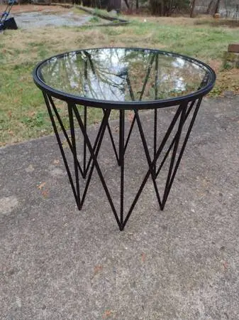 Stylish mid century glass-top table