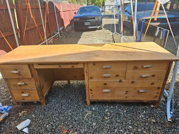 7 ft custom wood desk