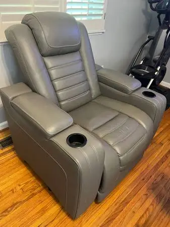 Ashley Real leather recliner W/Zero Gravity Massage Heat Adj. Headrest