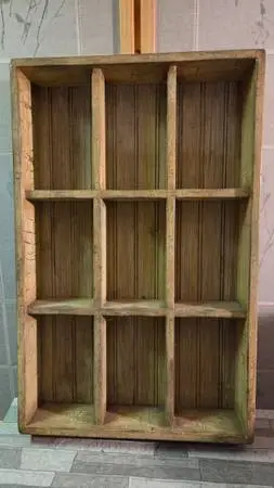 Curio Display Shelf Antique Crackle Finish