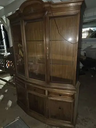 Antique hutch with lights