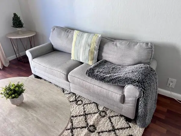 Modern Grey Sofa + 4 Cushion Support