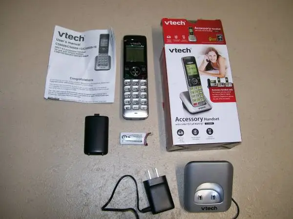 NEW --VTECH ADD ON CORDLESS HANDSET TELEPHONE WITH CHARGER - BATTERY