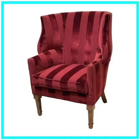 Curved Wing Armchair In Zimmer & Rohde Morea Fabric