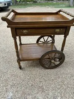 Beautiful Solid Oak Tea Cart
