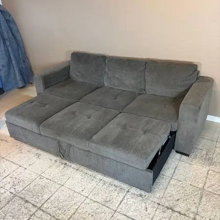 Gray Modern Pullout Bed Couch *delivery available*