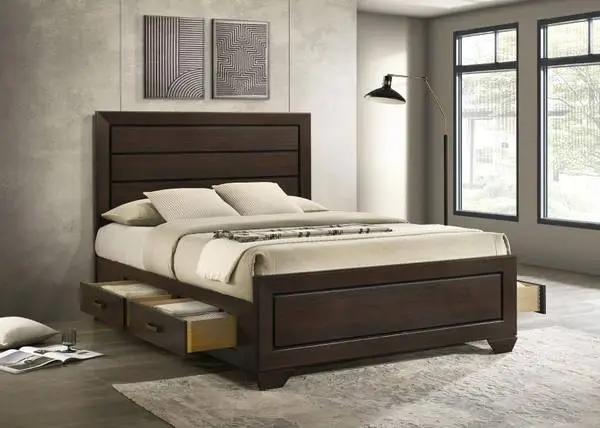 ~Rustic Charming Queen Bed wtih Four Large Storage Drawers~