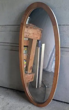 🔥 Oval Wooden Frame Mirror/ Full Length