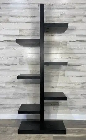Black Asymmetrical Bookshelf Display