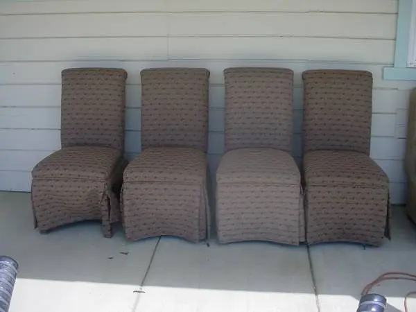 4 matching chairs completely upholstered