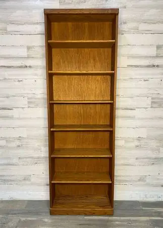 Tall skinny oak bookshelf