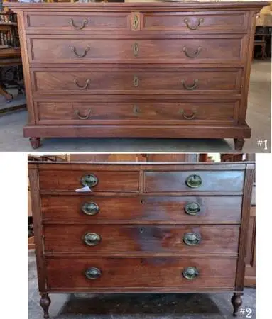 Antique Solid Mahogany French Lowboy Dresser /Sideboard Chest from