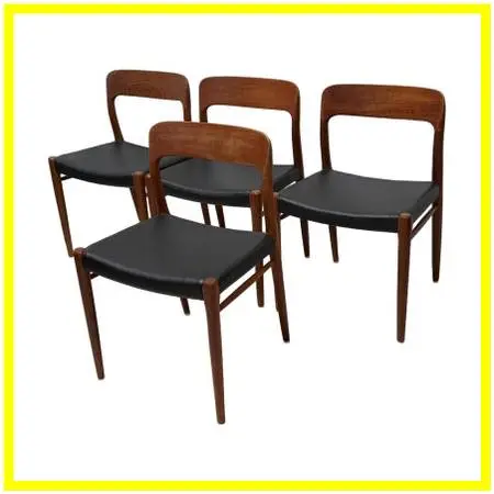 Niels Otto Møller For J. L. Møllers Model 75 Teak Side Chairs, Set O