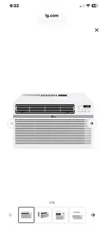 NEW! LG 8,000 Window Air Conditioner, 115V, W/Remote