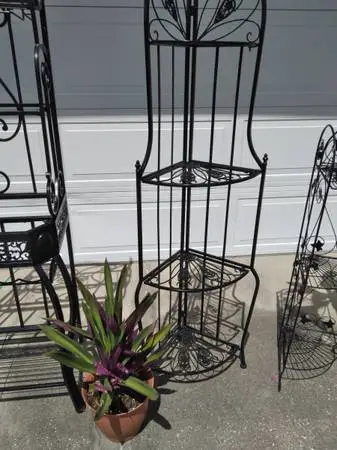 Etagere 4 Tier Shelves-Corner unit. Heavy metal stand for Collect