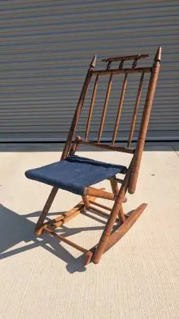 Antique Campaign Folding Rocking Chair