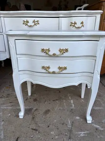 Beautiful French White Quality Vintage Nightstand