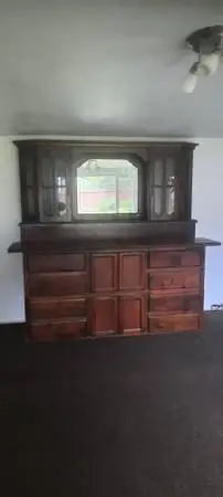 Large Solid Wood lighted hutch