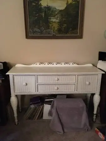 White solid wood buffet or sideboard