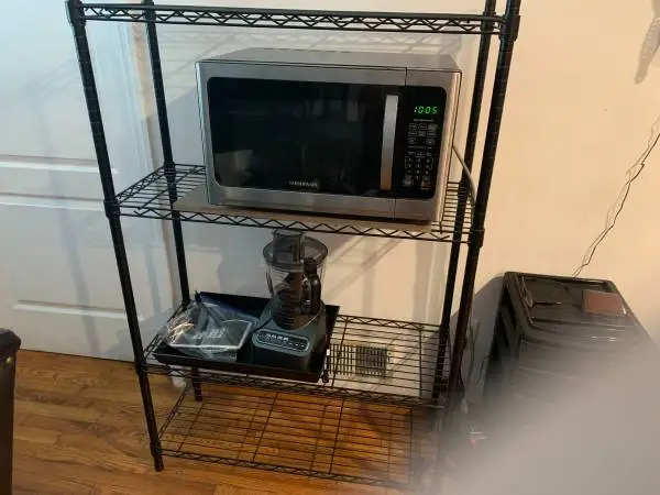 BAKERS RACK 35 WIDE - 4-TIER BLACK METAL