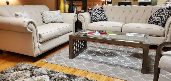 Flynn Ivory Linen SOFA & LOVESEAT - Display Sample SPECIAL