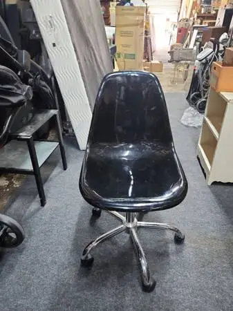 Black Molded Plastic Shell Chair