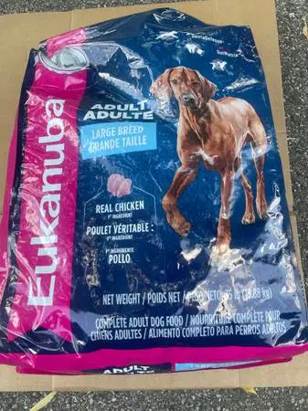 Dog food Eukanuba 35 lb bag,Blue Buffalo 30 lb bag $40 or 3 for $100