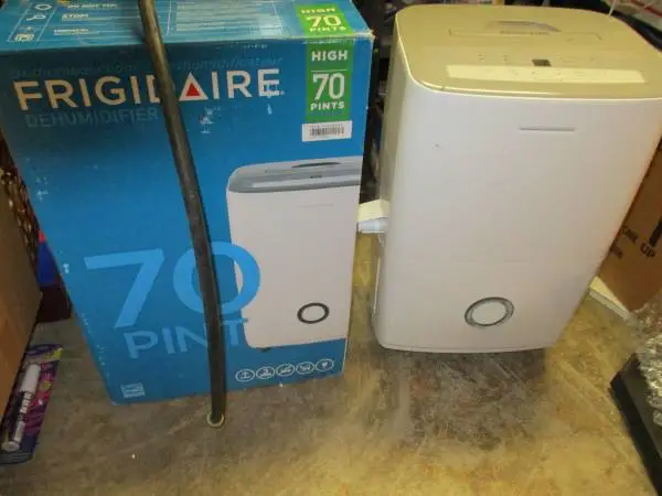 70 Pint Dehumidifier Frigidaire w/ instructions box, etc.
