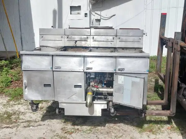 3 Bay Pitco Gas Fryer + Bread & Batter Cabinet