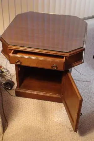 Pennsylvania House Cherry end table with drawer and cabinet.