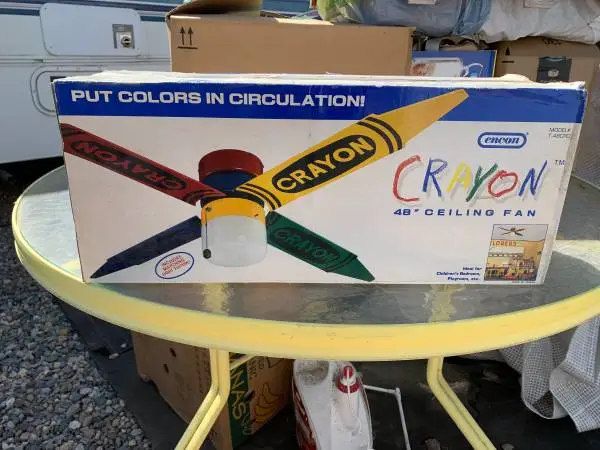 CRAYON CEILING FAN - RARE NEW in UNOPENED BOX !