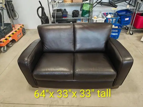 Black Leather Natuzzi Loveseat