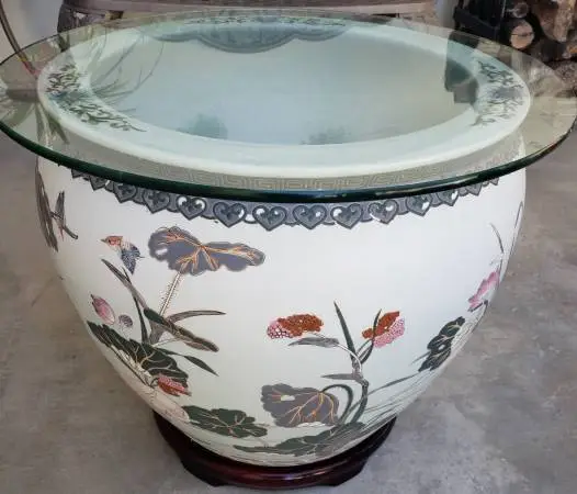 Large Koi Pot Side Table