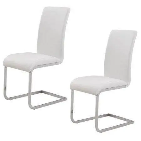 Worldwide Homefurnishings Inc. Faux Leather and Chrome Side Chairs