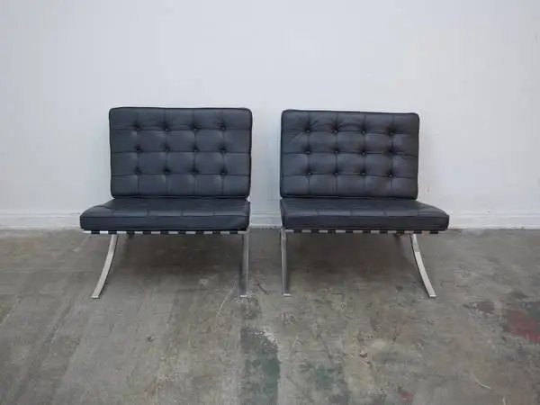 Knoll Barcelona Chair in Black Leather (We Have 2) $1,999.00 30 W x 3