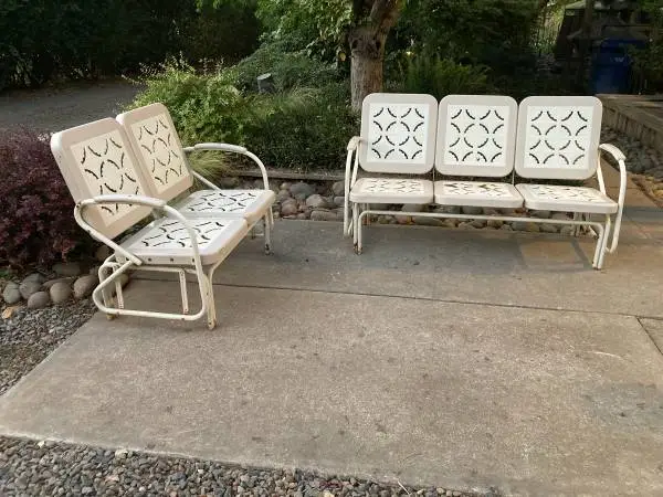 Vintage Metal Glider Patio Set RARE Find