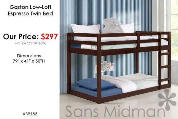 NEW IN BOX! Gaston Twin over Twin Loft Style Bunk Bed