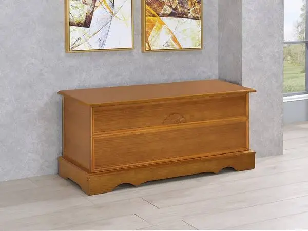 Wood Cedar Storage Chest in Honey Color Finish!