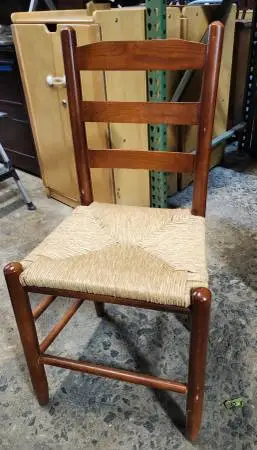 Vintage Chair Ladder Back Rush Seat