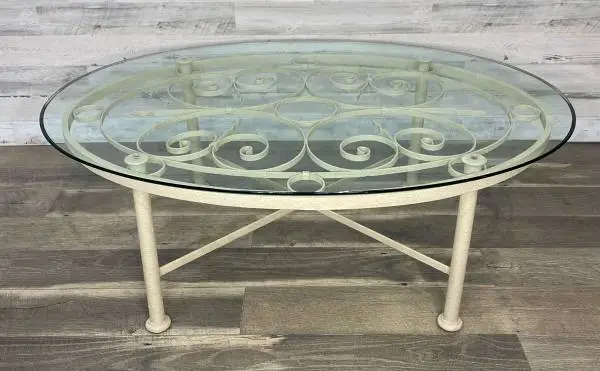 Vintage wrought iron coffee table- delivery available