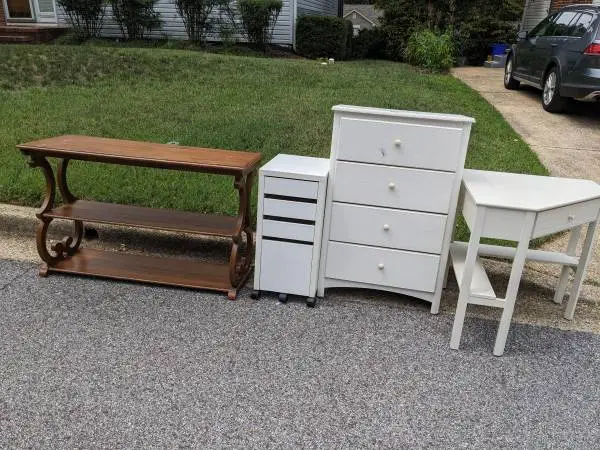CURB ALERT: Dresser, TV stand, corner desk, filing cabinet