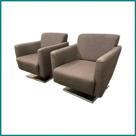 Dellarobbia Regis Swivel Lounge Armchairs, Pair