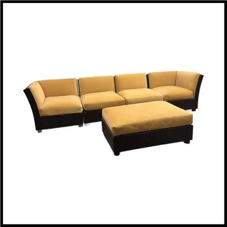 New Orlando Diaz-azcuy For Mcguire Cambay Sectional + Ottoman