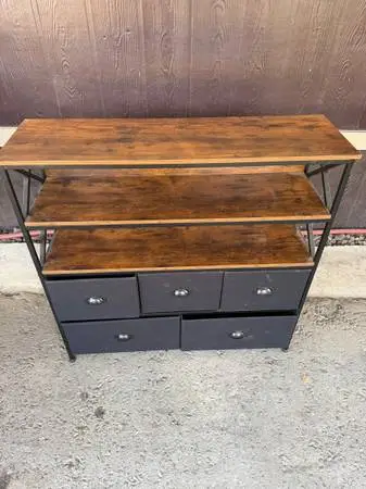 storage shelves with drawers