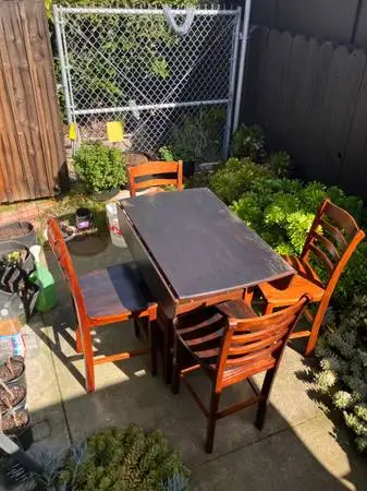 Wood dining table with 4 chairs