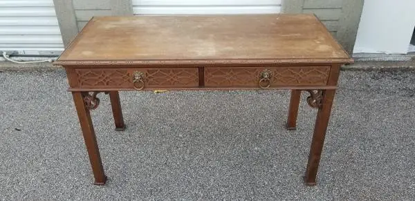 Baker Furniture Chinese Chippendale Style Console Table Desk