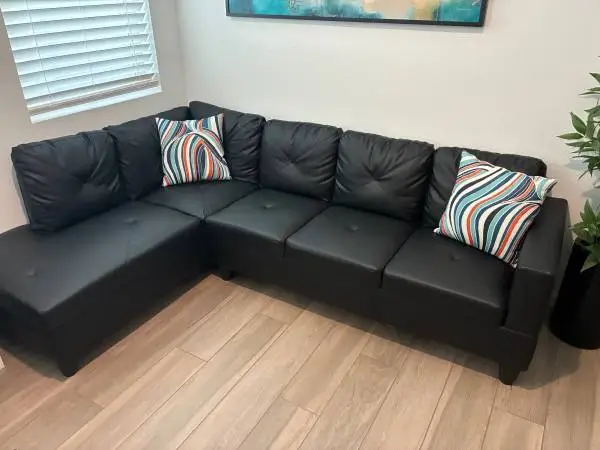Sectional sofa Faux Leather L Shaped Couch