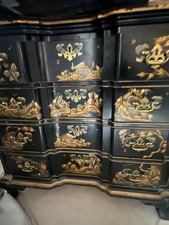 vintage chinese buffet and end table