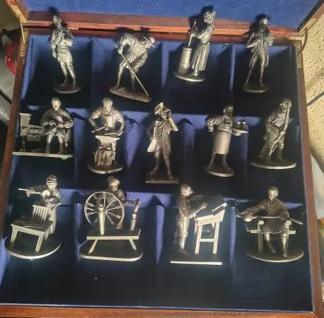 1974 Franklin Mint The People of Colonial America 4 Pewter Figures