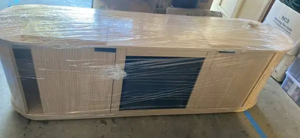 TV stand (storage) & Fireplace:  Assembled! 70” Modern stylish cozy Scandinavi